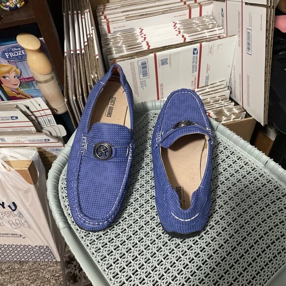 Stacy Adams Mens Cyd Slip On Loafers In Blue, Size 8.5 M - Picture 2 of 8